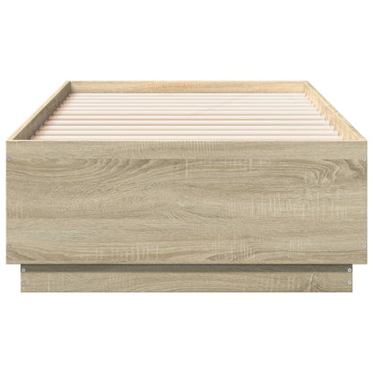 Bedframe met LED-verlichting sonoma eikenkleurig 75x190 cm