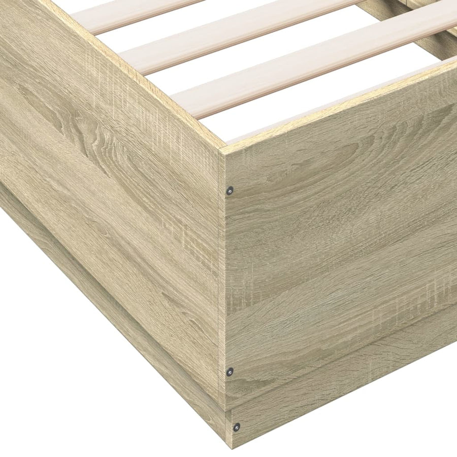Bedframe met LED-verlichting sonoma eikenkleurig 75x190 cm
