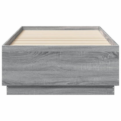 Bedframe met LED-verlichting bewerkt hout grijs sonoma 75x190cm