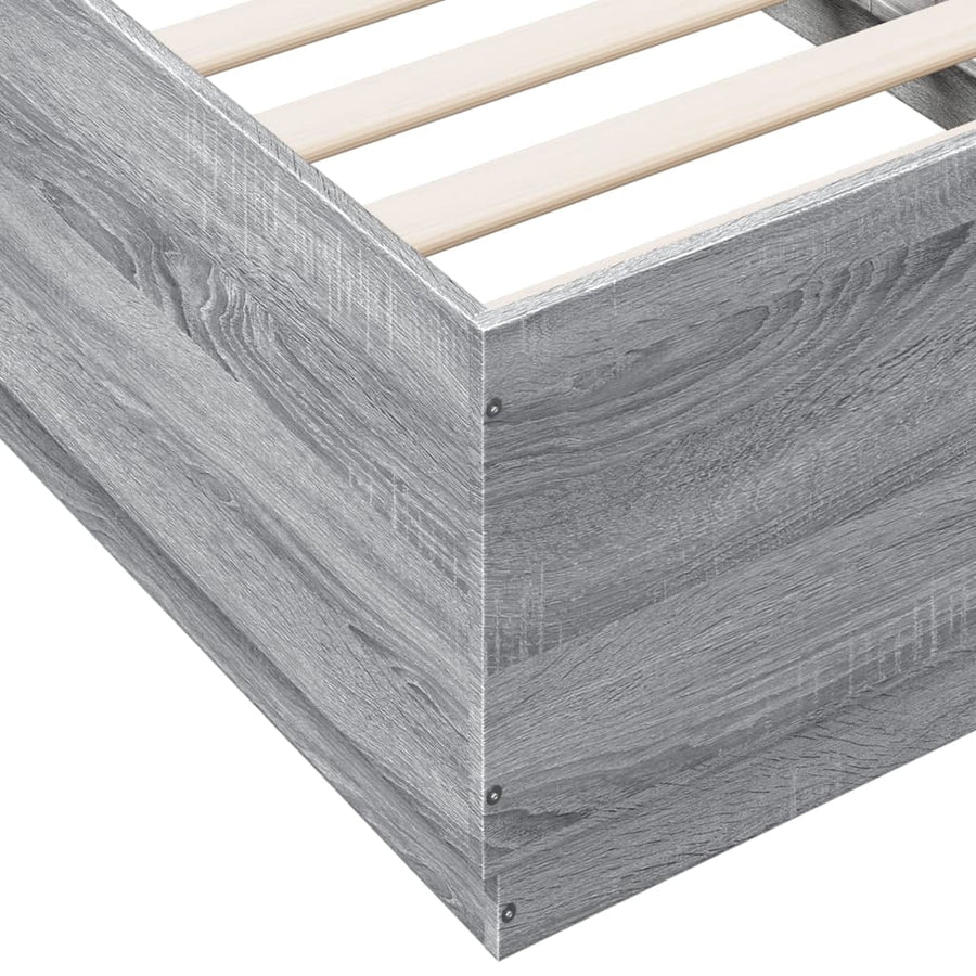Bedframe met LED-verlichting bewerkt hout grijs sonoma 75x190cm