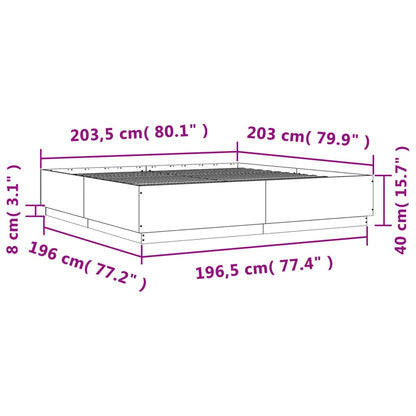 Bedframe bewerkt hout grijs sonoma eikenkleurig 200x200 cm