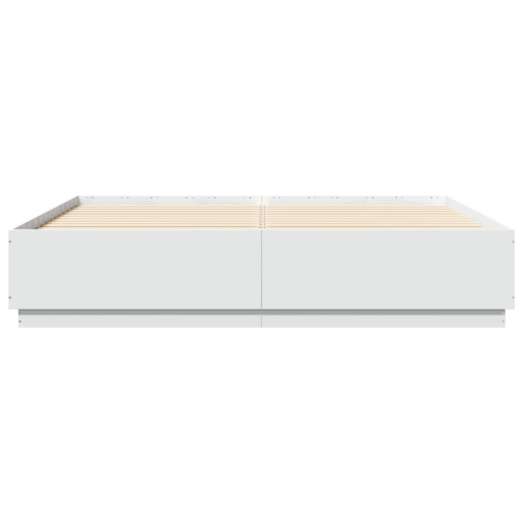 Bedframe bewerkt hout wit 180x200 cm