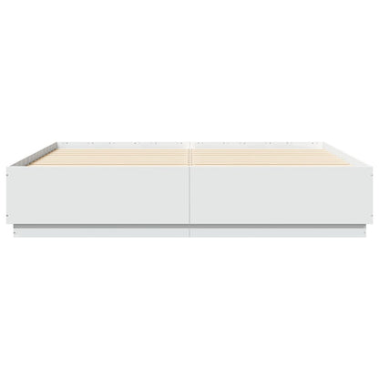Bedframe bewerkt hout wit 180x200 cm