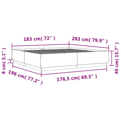 Bedframe bewerkt hout wit 180x200 cm