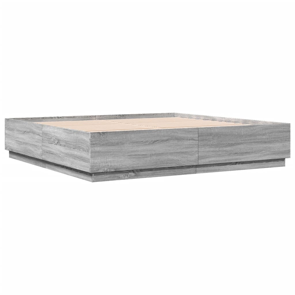 Bedframe bewerkt hout grijs sonoma eikenkleurig 180x200 cm