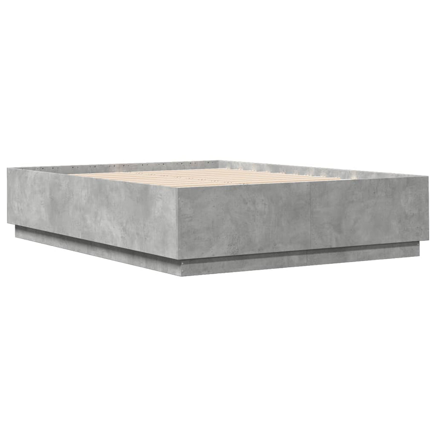 Bedframe bewerkt hout betongrijs 160x200 cm