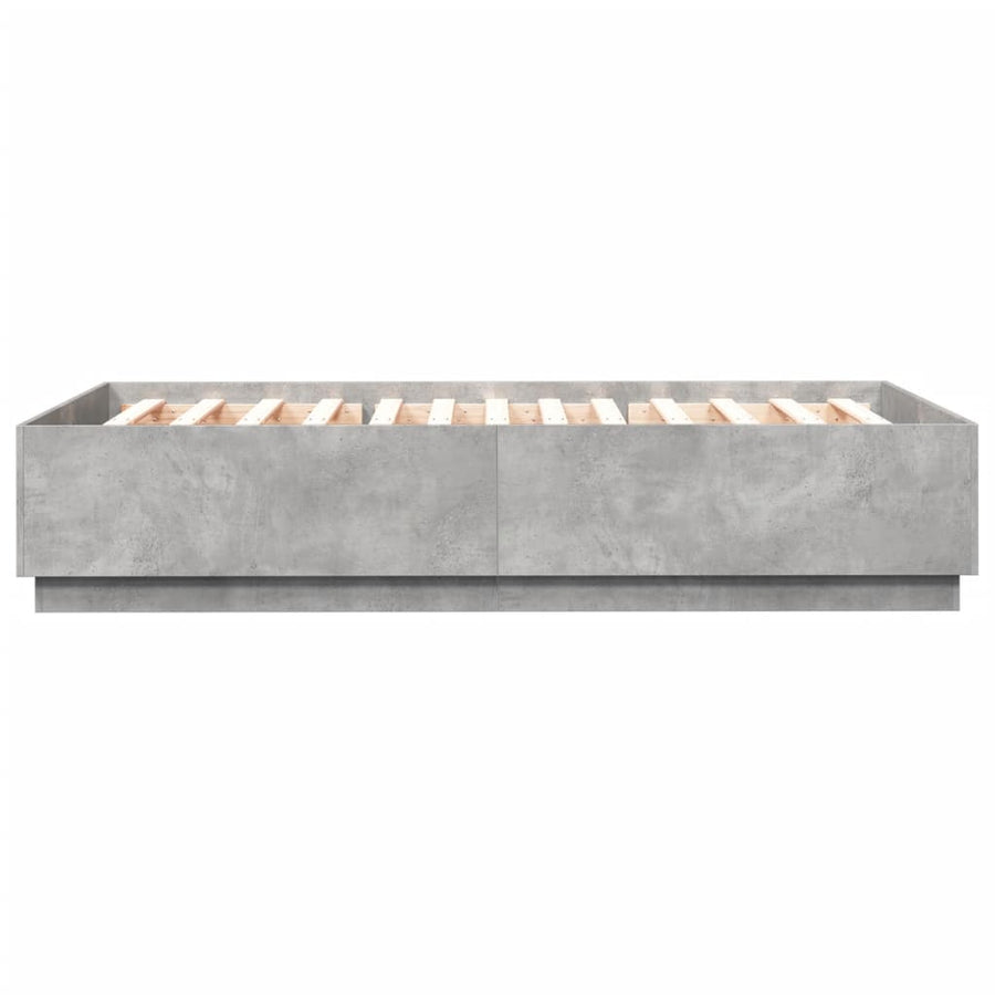 Bedframe bewerkt hout betongrijs 160x200 cm