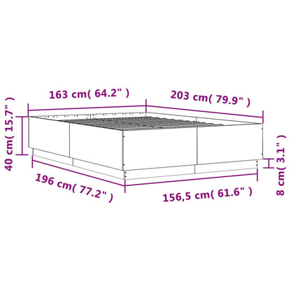 Bedframe bewerkt hout betongrijs 160x200 cm
