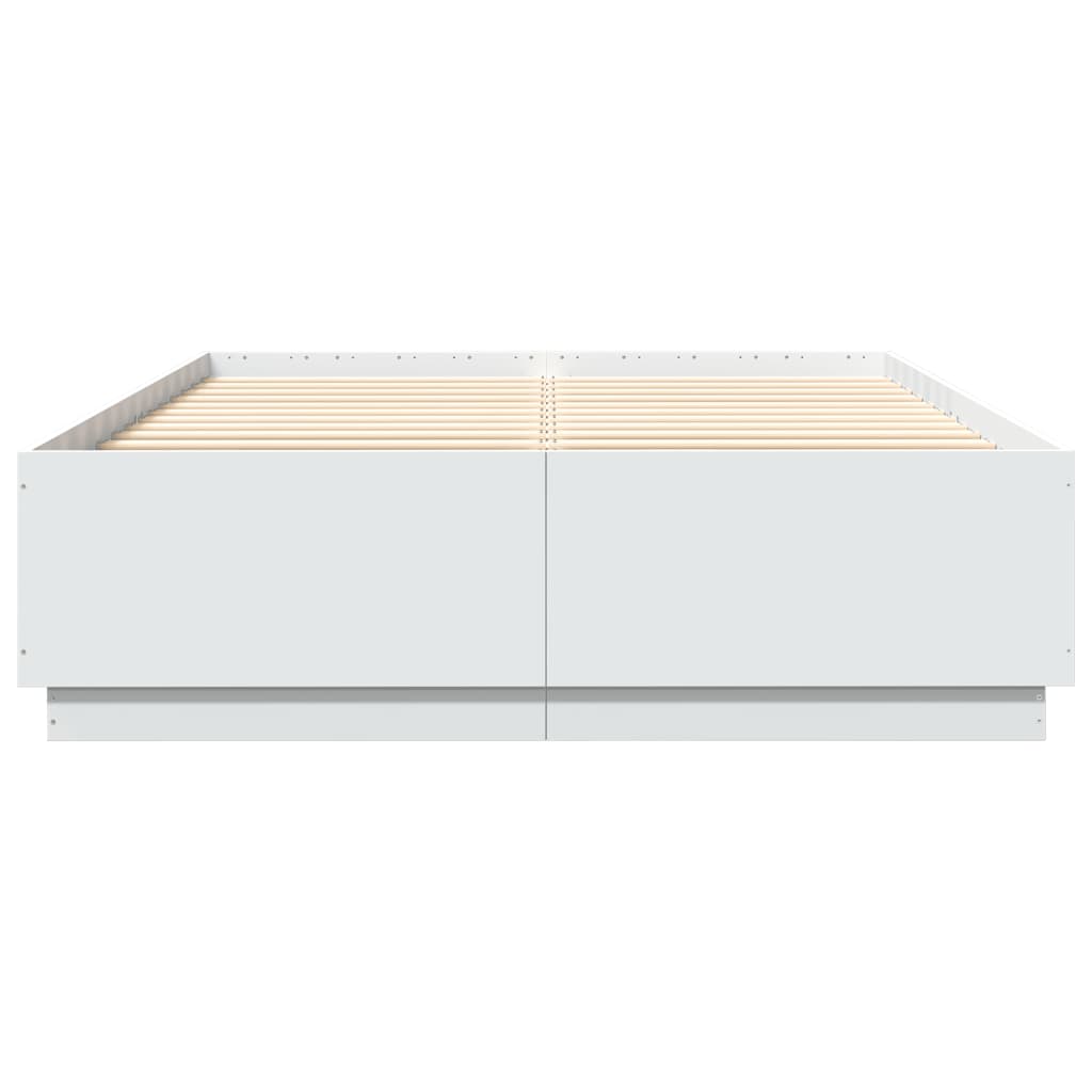 Bedframe Bewerkt Hout Wit 150X200 Cm