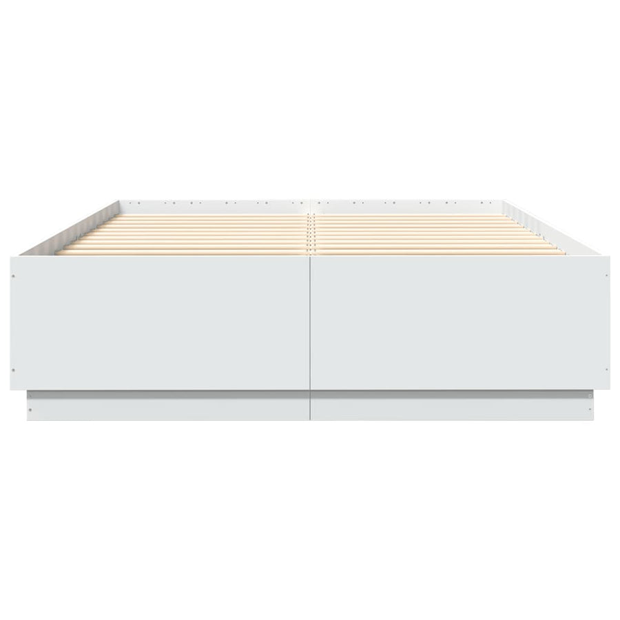 Bedframe Bewerkt Hout Wit 150X200 Cm