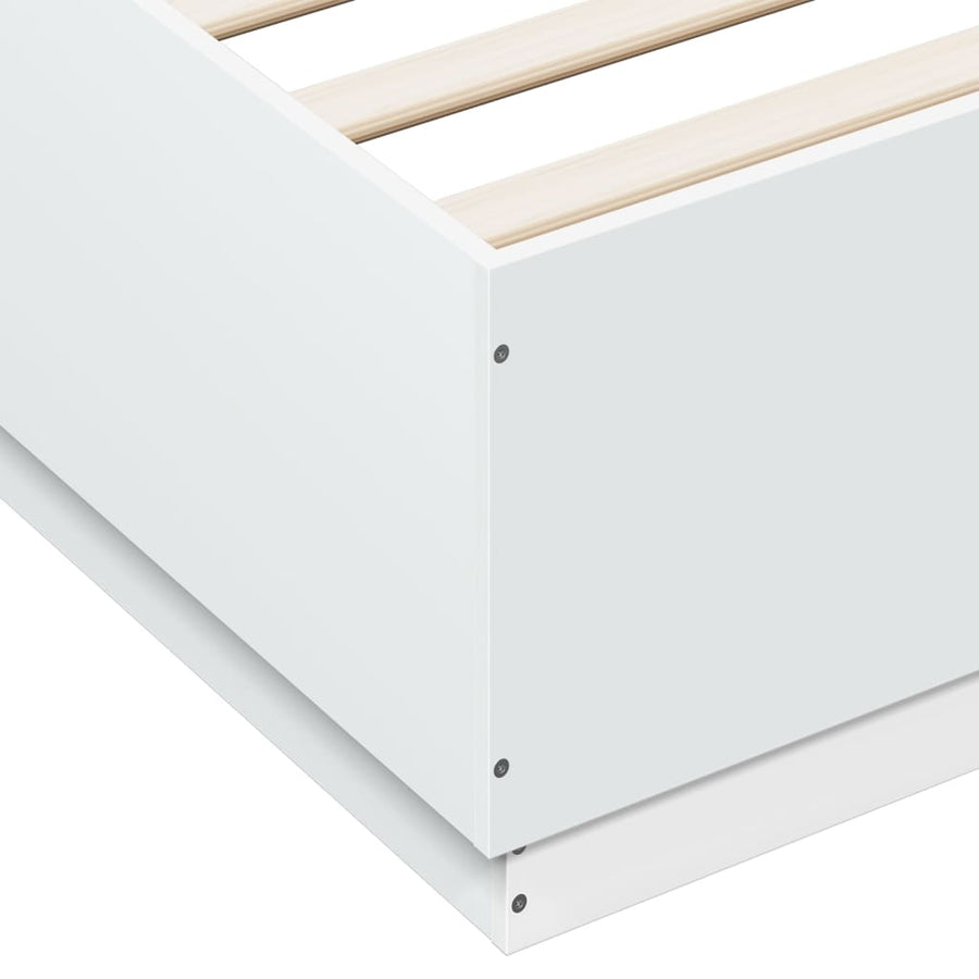 Bedframe Bewerkt Hout Wit 150X200 Cm