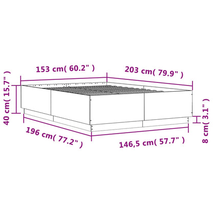 Bedframe Bewerkt Hout Wit 150X200 Cm
