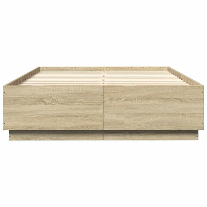 Bedframe Bewerkt Hout Sonoma Eikenkleurig 150X200 Cm
