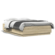 Wooden bed frame in Sonoma oak finish 150x200 cm
