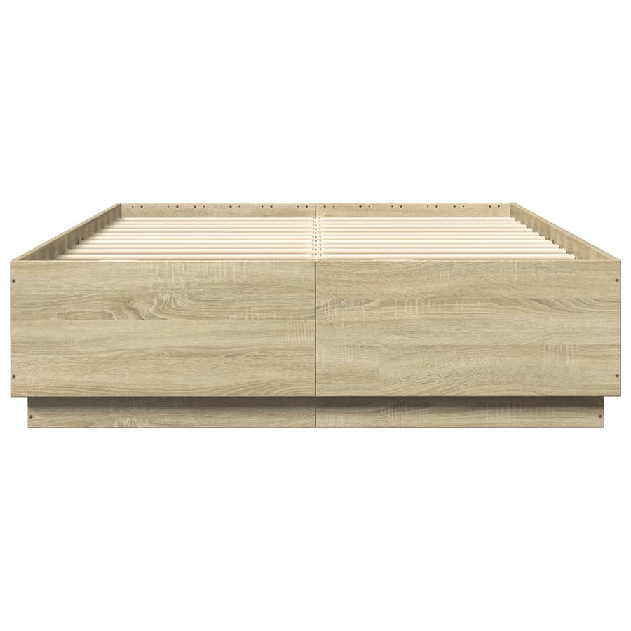 Bedframe Bewerkt Hout Sonoma Eikenkleurig 140X200 Cm