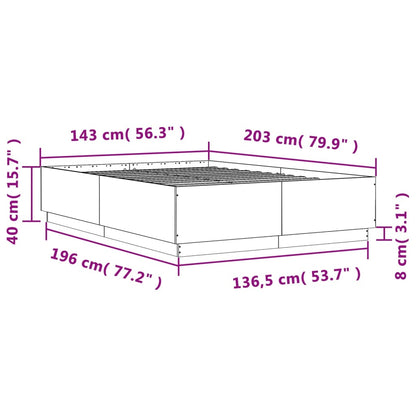 Bedframe Bewerkt Hout Sonoma Eikenkleurig 140X200 Cm