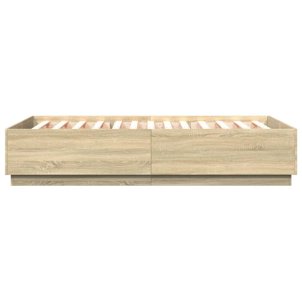 Bedframe bewerkt hout sonoma eikenkleurig 120x200 cm