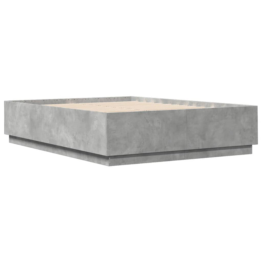 Bedframe bewerkt hout betongrijs 120x200 cm