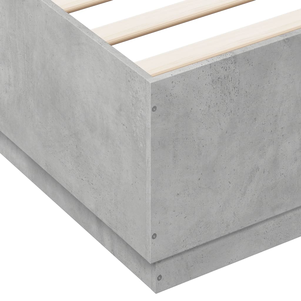 Bedframe bewerkt hout betongrijs 120x200 cm