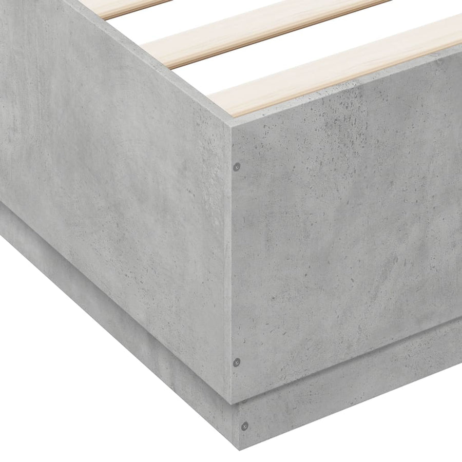 Bedframe bewerkt hout betongrijs 120x200 cm