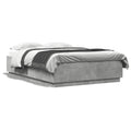 Wood-crafted bed frame concrete grey 120x200 cm