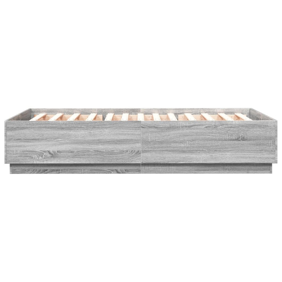 Bedframe bewerkt hout grijs sonoma eikenkleurig 120x200 cm