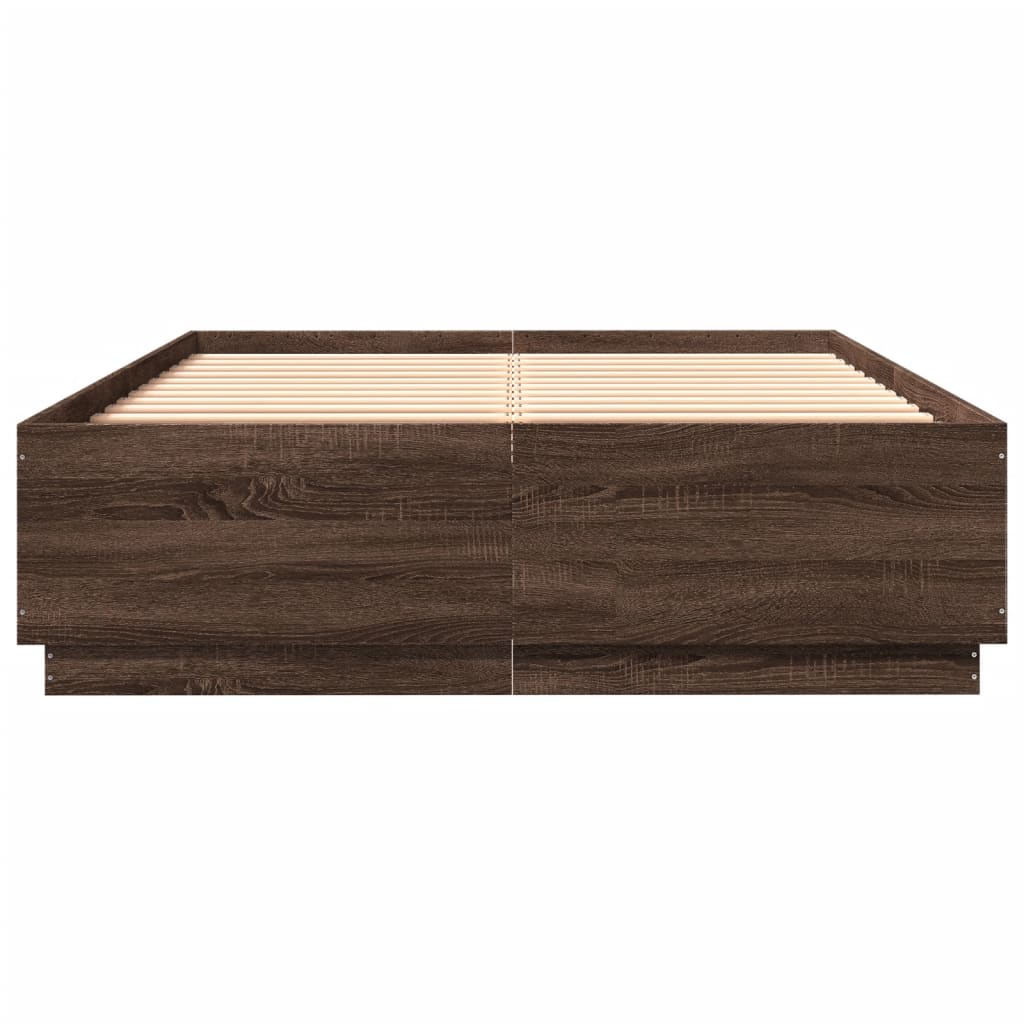 Bedframe bewerkt hout bruin eikenkleur 120x200 cm