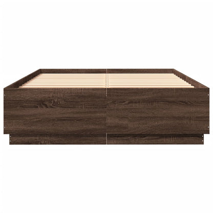 Bedframe bewerkt hout bruin eikenkleur 120x200 cm