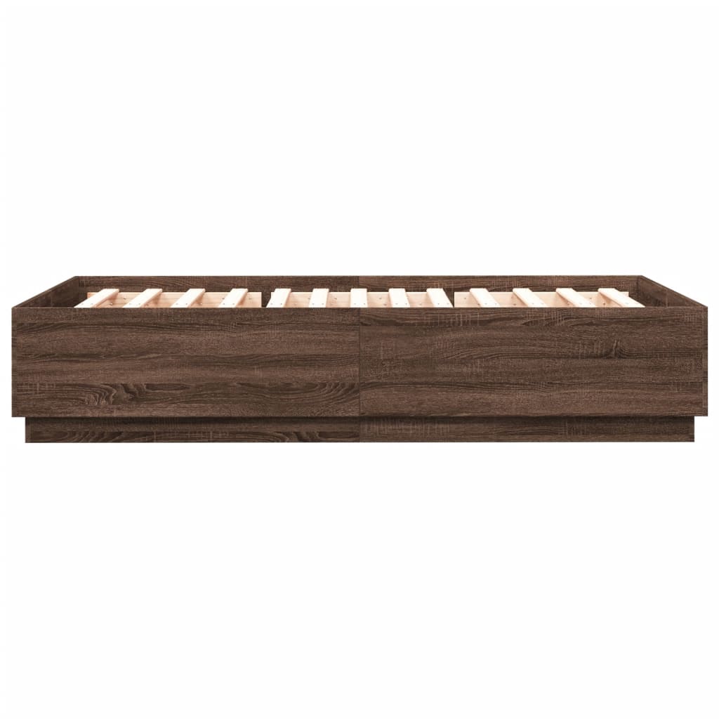 Bedframe bewerkt hout bruin eikenkleur 120x200 cm