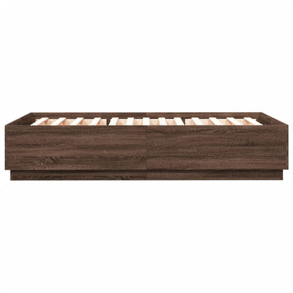 Bedframe bewerkt hout bruin eikenkleur 120x200 cm