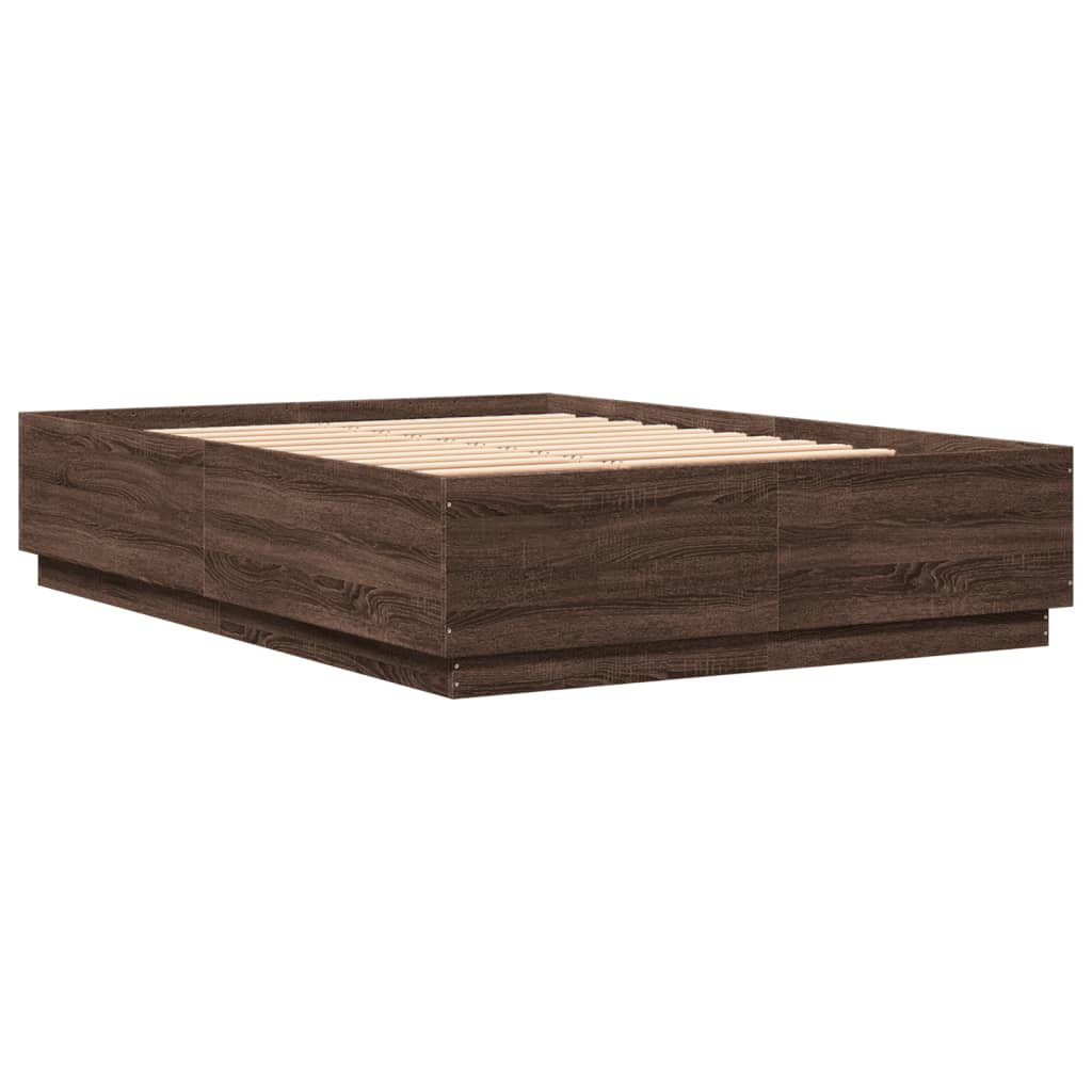 Bedframe bewerkt hout bruin eikenkleur 120x200 cm