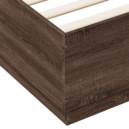 Bedframe bewerkt hout bruin eikenkleur 120x200 cm