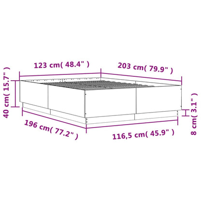 Bedframe bewerkt hout bruin eikenkleur 120x200 cm
