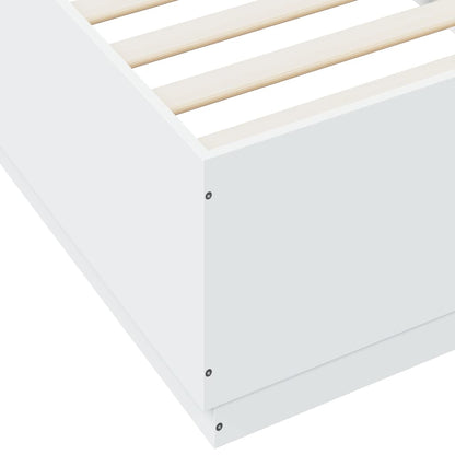 Bedframe bewerkt hout wit 100x200 cm