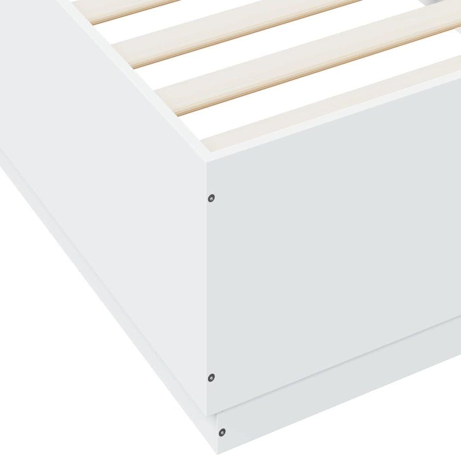 Bedframe bewerkt hout wit 100x200 cm