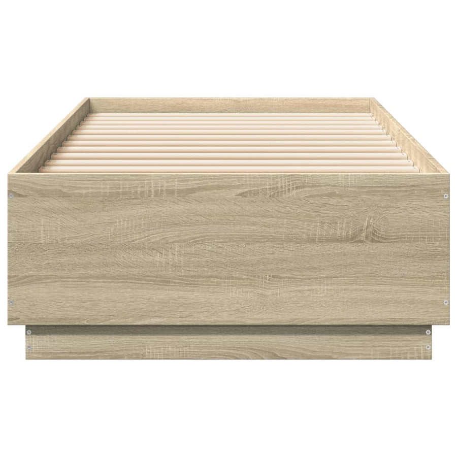 Bedframe bewerkt hout sonoma eikenkleurig 100x200 cm