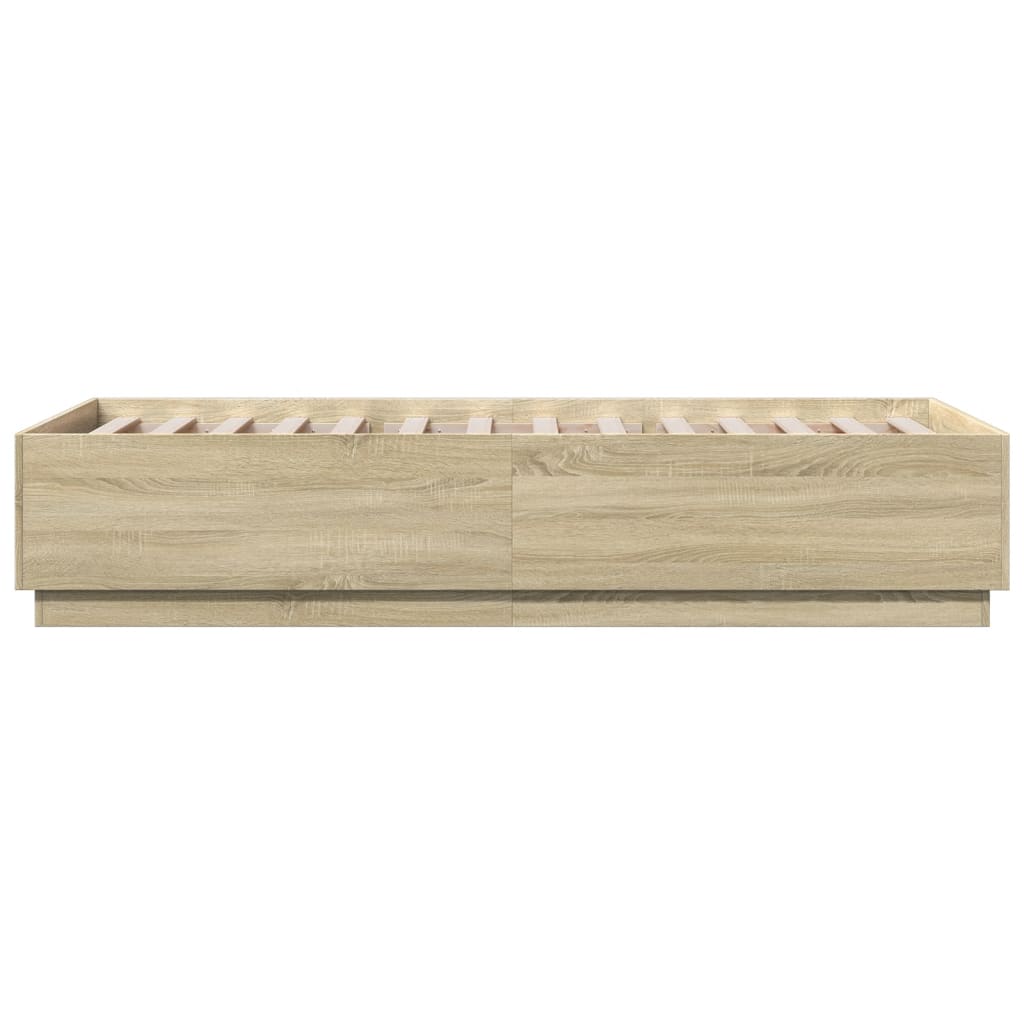 Bedframe bewerkt hout sonoma eikenkleurig 100x200 cm