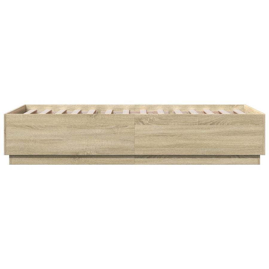 Bedframe bewerkt hout sonoma eikenkleurig 100x200 cm
