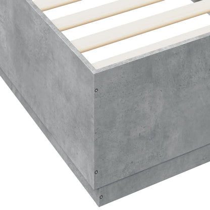 Bedframe bewerkt hout betongrijs 100x200 cm