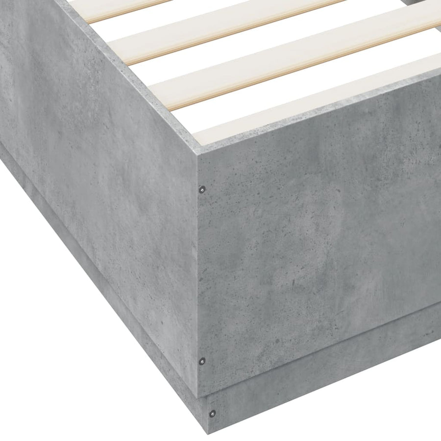 Bedframe bewerkt hout betongrijs 100x200 cm