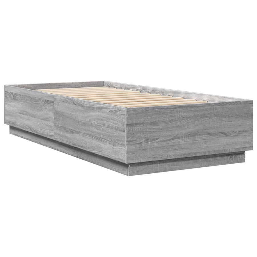 Bedframe bewerkt hout grijs sonoma eikenkleurig 100x200 cm