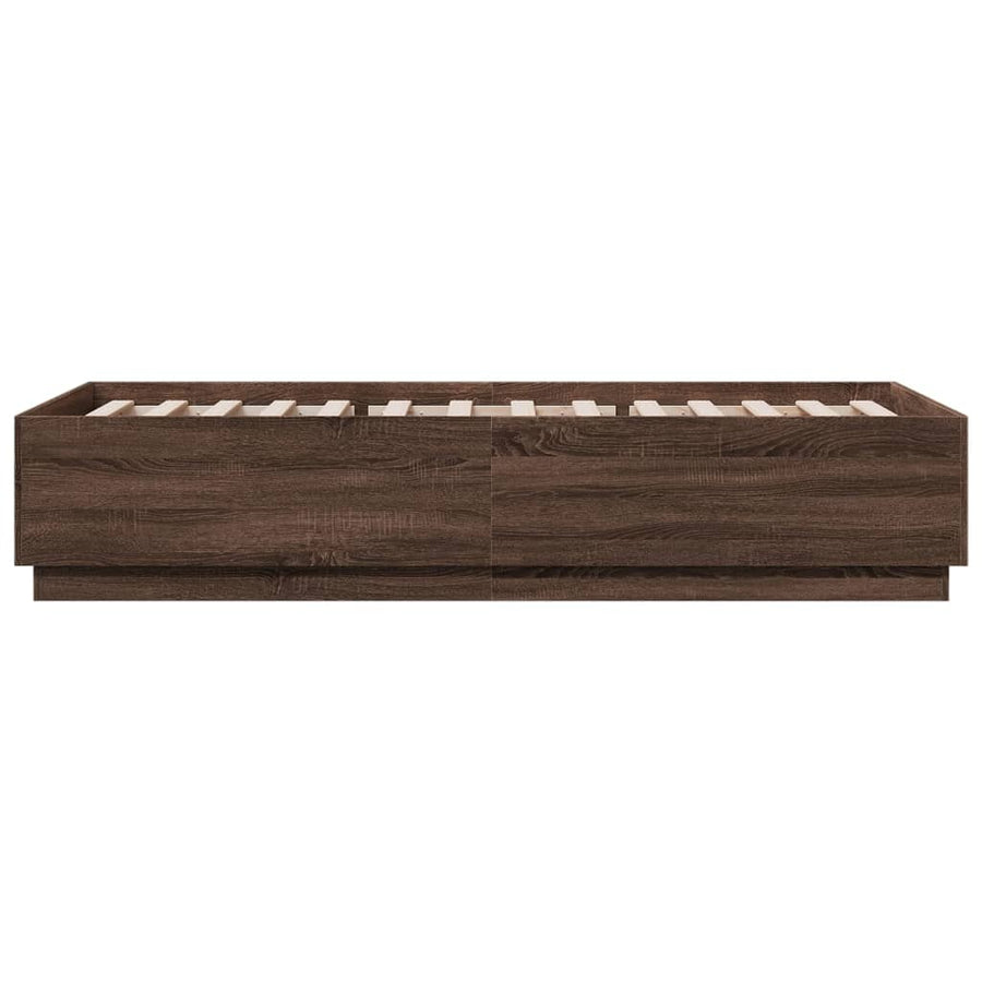 Bedframe bewerkt hout bruin eikenkleur 100x200 cm
