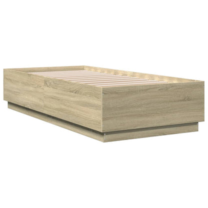 Bedframe bewerkt hout sonoma eikenkleurig 90x200 cm