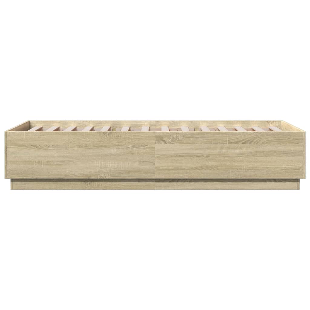 Bedframe bewerkt hout sonoma eikenkleurig 90x200 cm