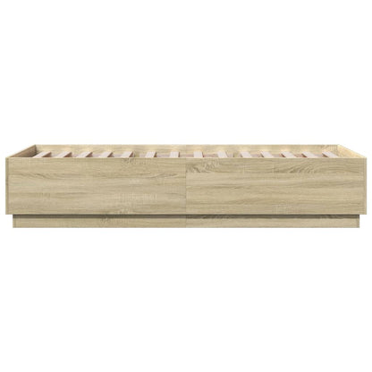 Bedframe bewerkt hout sonoma eikenkleurig 90x200 cm
