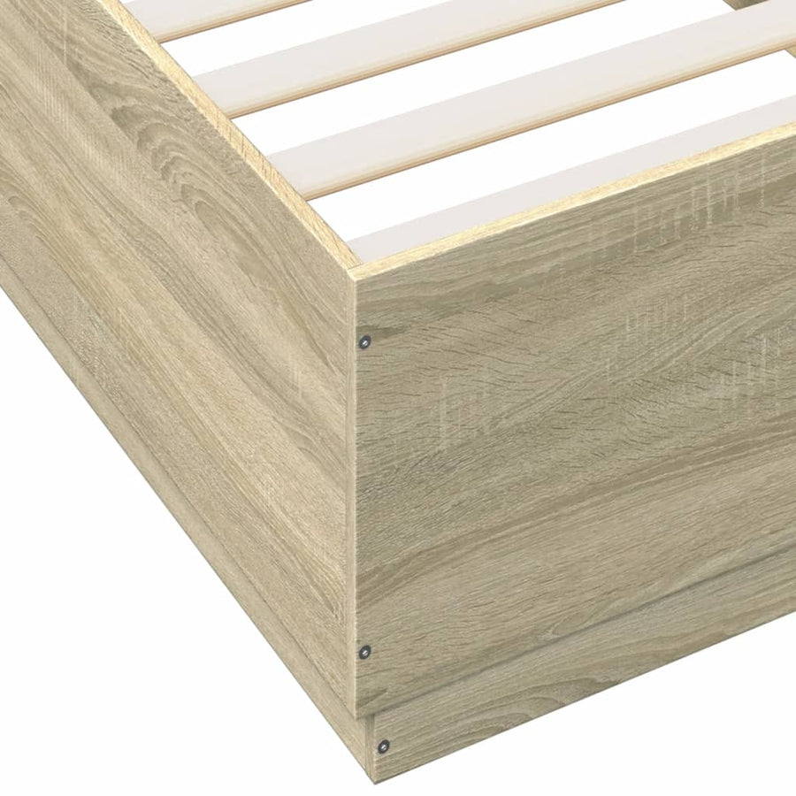 Bedframe bewerkt hout sonoma eikenkleurig 90x200 cm