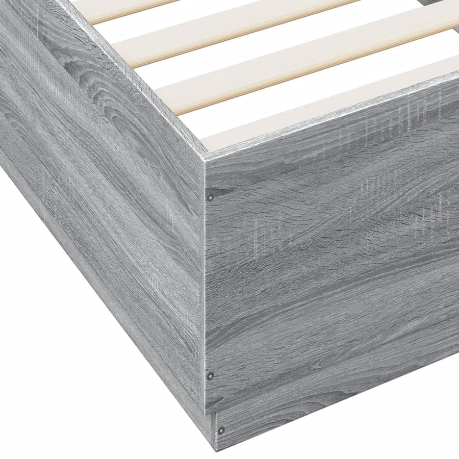 Bedframe bewerkt hout grijs sonoma eikenkleurig 90x200 cm