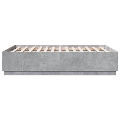 Bedframe bewerkt hout betongrijs 140x190 cm