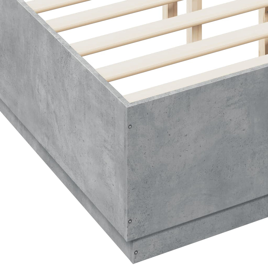Bedframe bewerkt hout betongrijs 140x190 cm