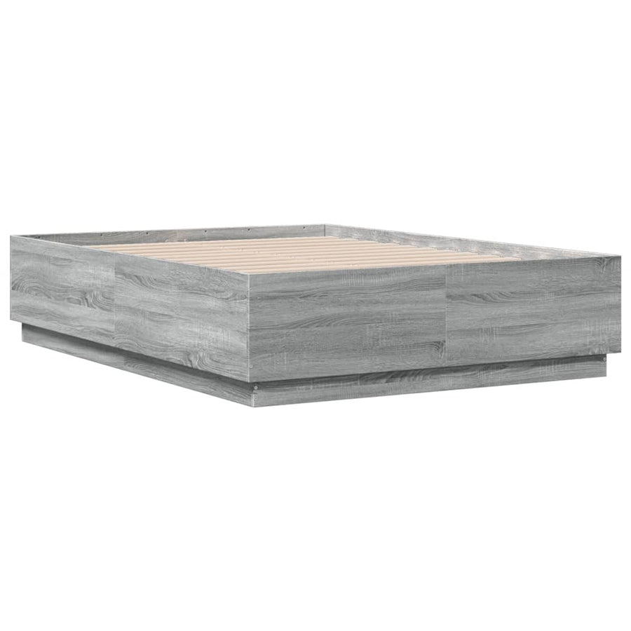 Bedframe bewerkt hout grijs sonoma eikenkleurig 140x190 cm